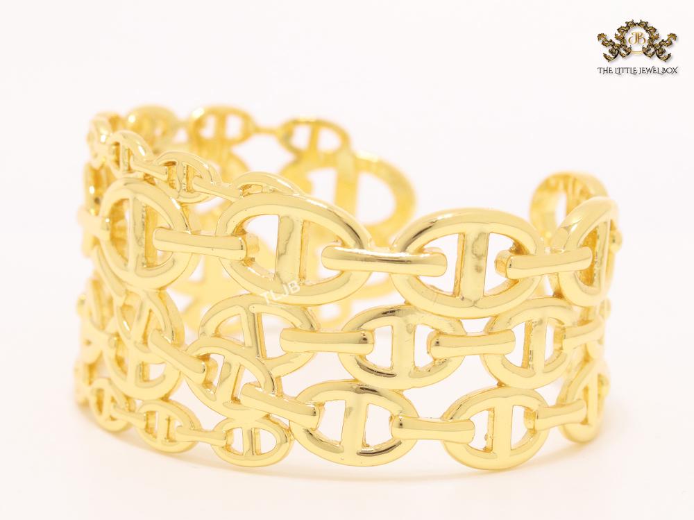 Chunky link chain alphabet bracelet