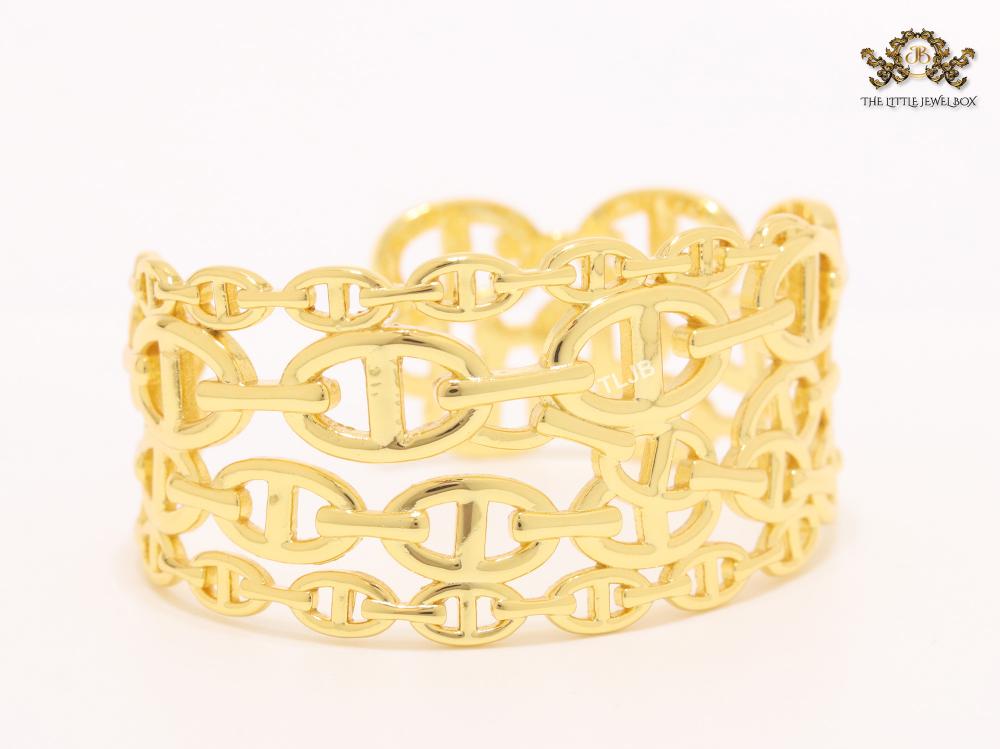 Chunky link chain alphabet bracelet