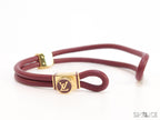 Maroon Leather Bracelet with golden alphabet motif
