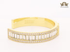 Double F gold and cz bracelet