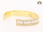 Double F gold and cz bracelet