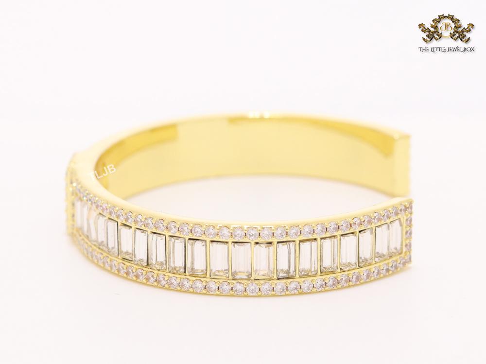 Double F gold and cz bracelet