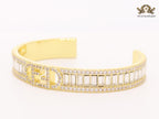 Double F gold and cz bracelet