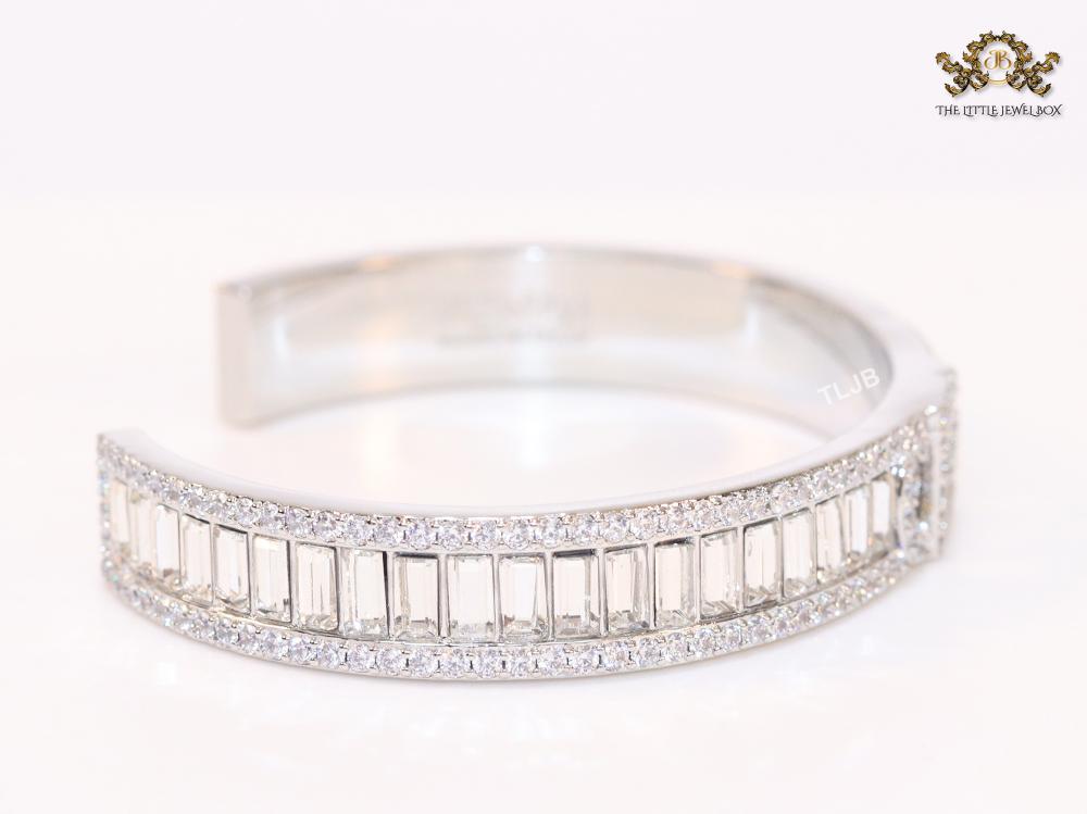 Double F platinum and cz bracelet