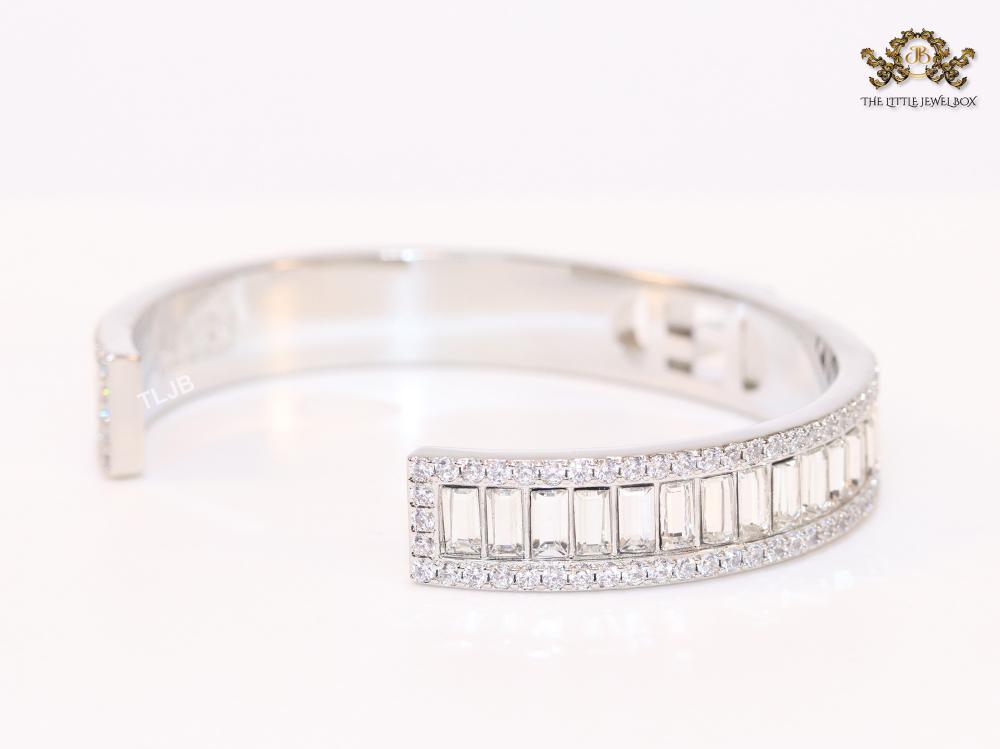Double F platinum and cz bracelet