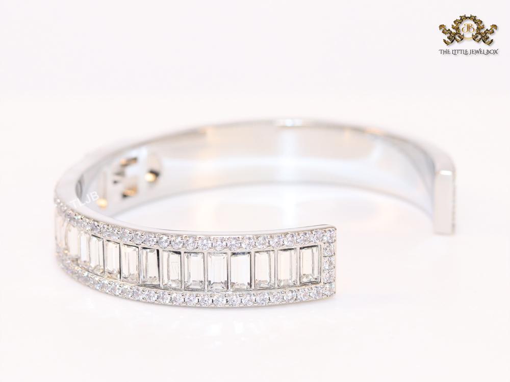 Double F platinum and cz bracelet