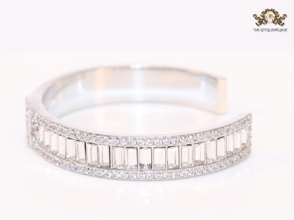 Double F platinum and cz bracelet