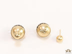 Gold plated lobe shape studs with alphabets