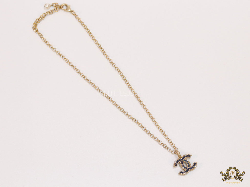 Gold plated link chain necklace with multi colored cz pendant