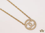 Gold plated chain necklace with cz alphabet pendant