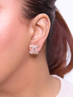 Double C half n half studs Gold