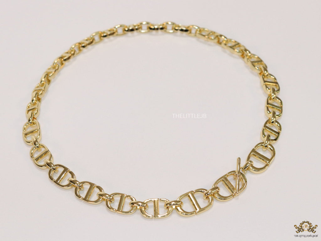 Gold plated alphabet choker necklace