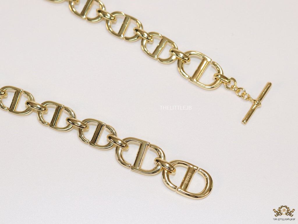 Gold plated alphabet choker necklace