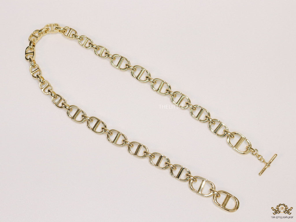 Gold plated alphabet choker necklace