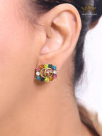 Double G multicoloured stone studs