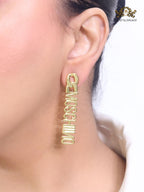 Alphabet M gold dangles