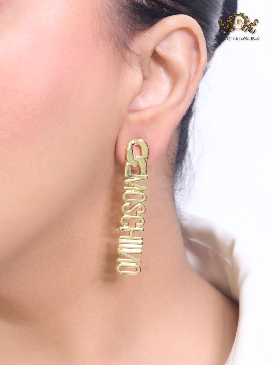 Alphabet M gold dangles