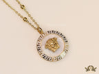 Gold plated Athena necklace with mother of pearl