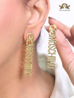 Alphabet M gold dangles