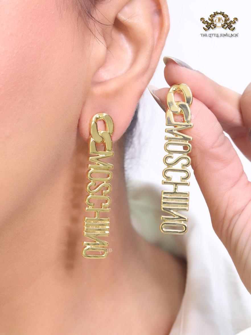 Alphabet M gold dangles