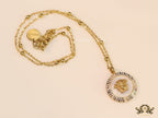 Gold plated Athena necklace with mother of pearl