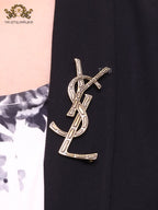 Rustic Copper Alphabet Y S and L brooch