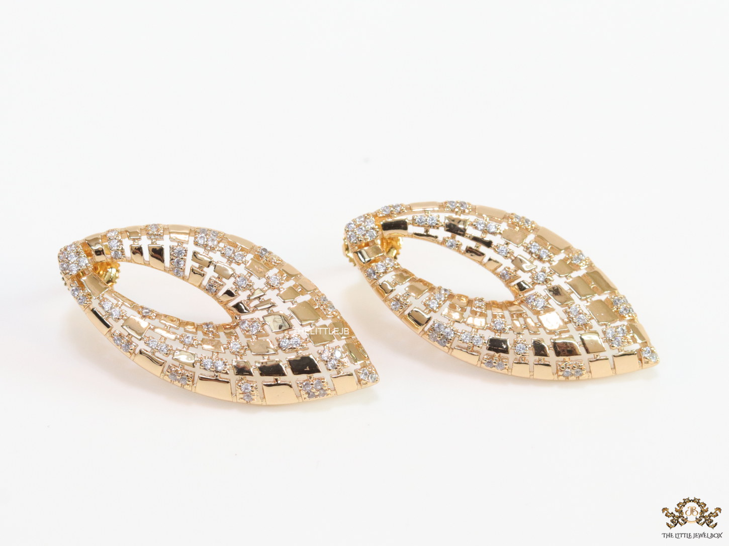 Designer golden earrings with cz