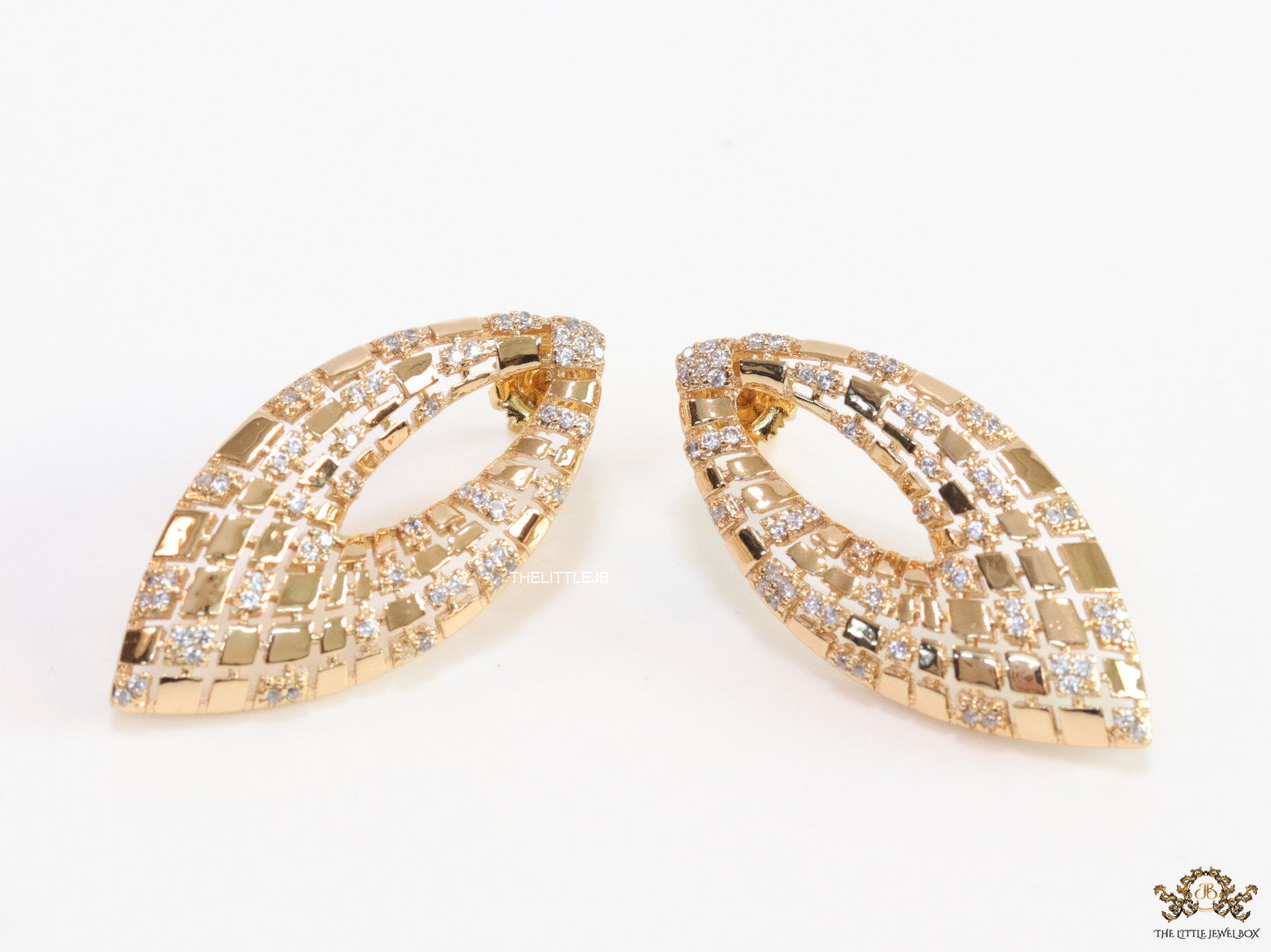 Designer golden earrings with cz