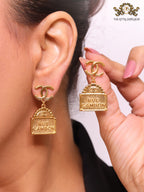Gold Double C hanging bag Earrings