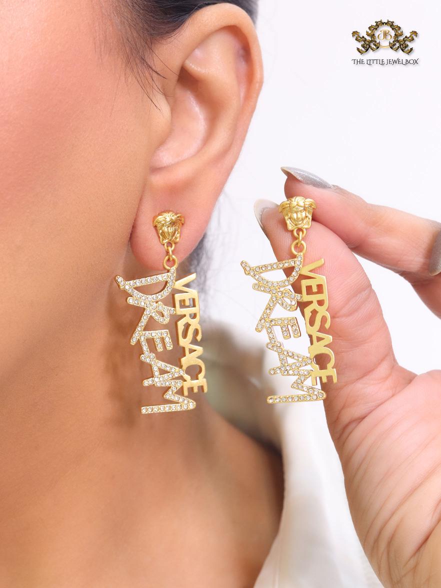 Gold DREAM danglers CZ