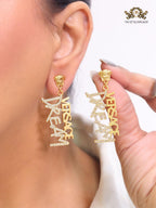 Gold DREAM danglers CZ
