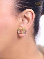 Alphabet V multi coloured studs