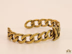 Antique Gold finish link chain bracelet with alphabets
