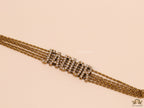 Multichain bracelet with cz alphabets in antique gold finish