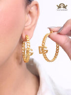Alphabet D & G all gold link chain hoops 42 mm