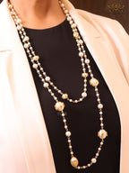 Gold Double C on Pearl chain