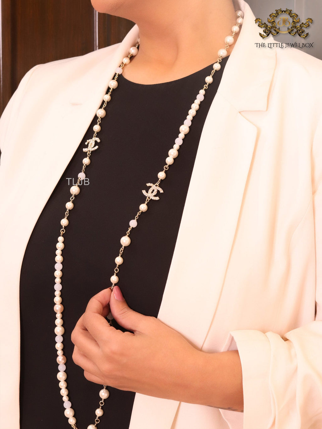 Double C small pearl chain