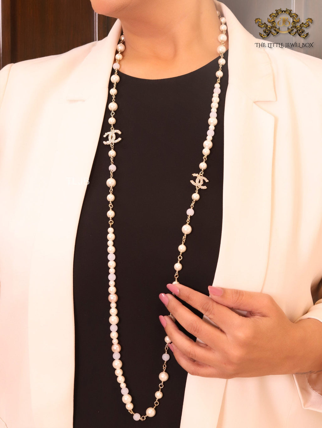 Double C small pearl chain