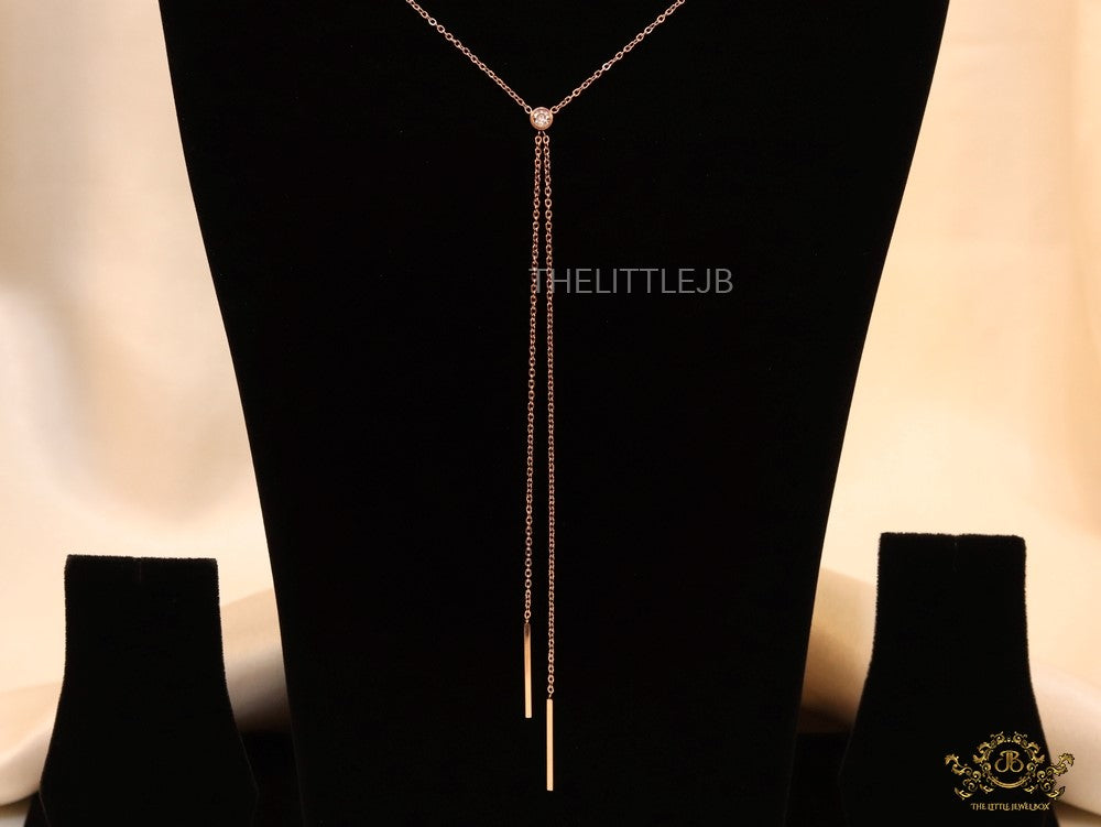 Rose gold dangle necklace