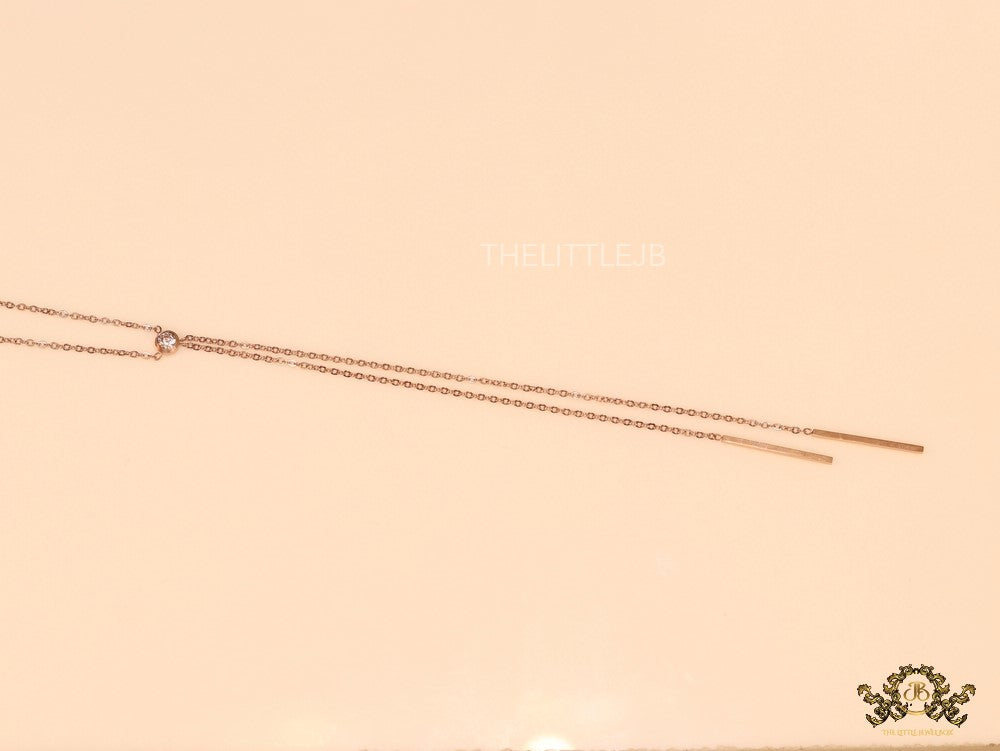 Rose gold dangle necklace