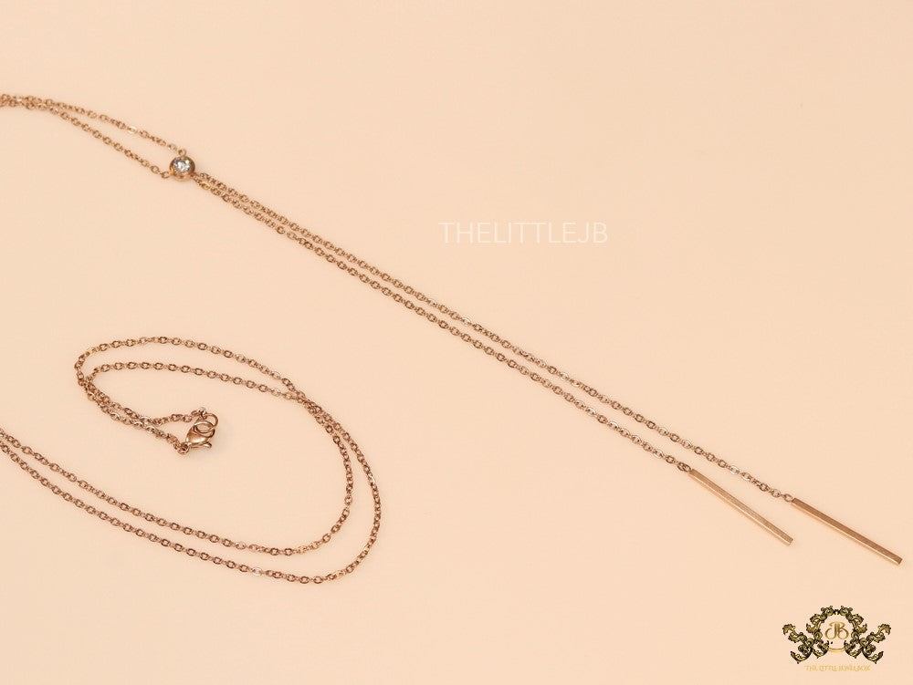 Rose gold dangle necklace