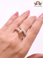 Rose Gold plated Screw cz ring