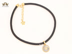 Medusa black leather choker