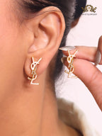 Alphabet Y & L  white cz studs