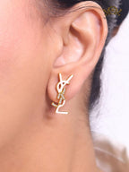 Alphabet Y & L  white cz studs