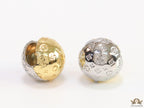 Dual plated ball shape studs with embossed alphabets