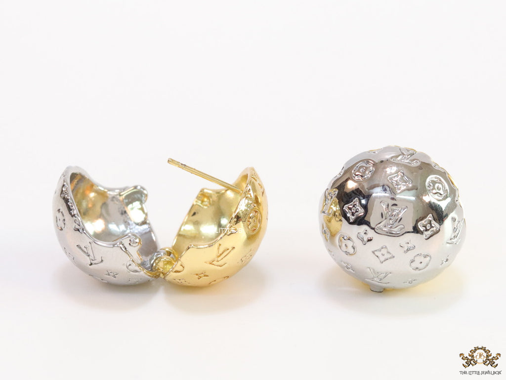 Dual plated ball shape studs with embossed alphabets