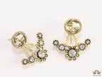 Antique gold plated twin G and floral earrings