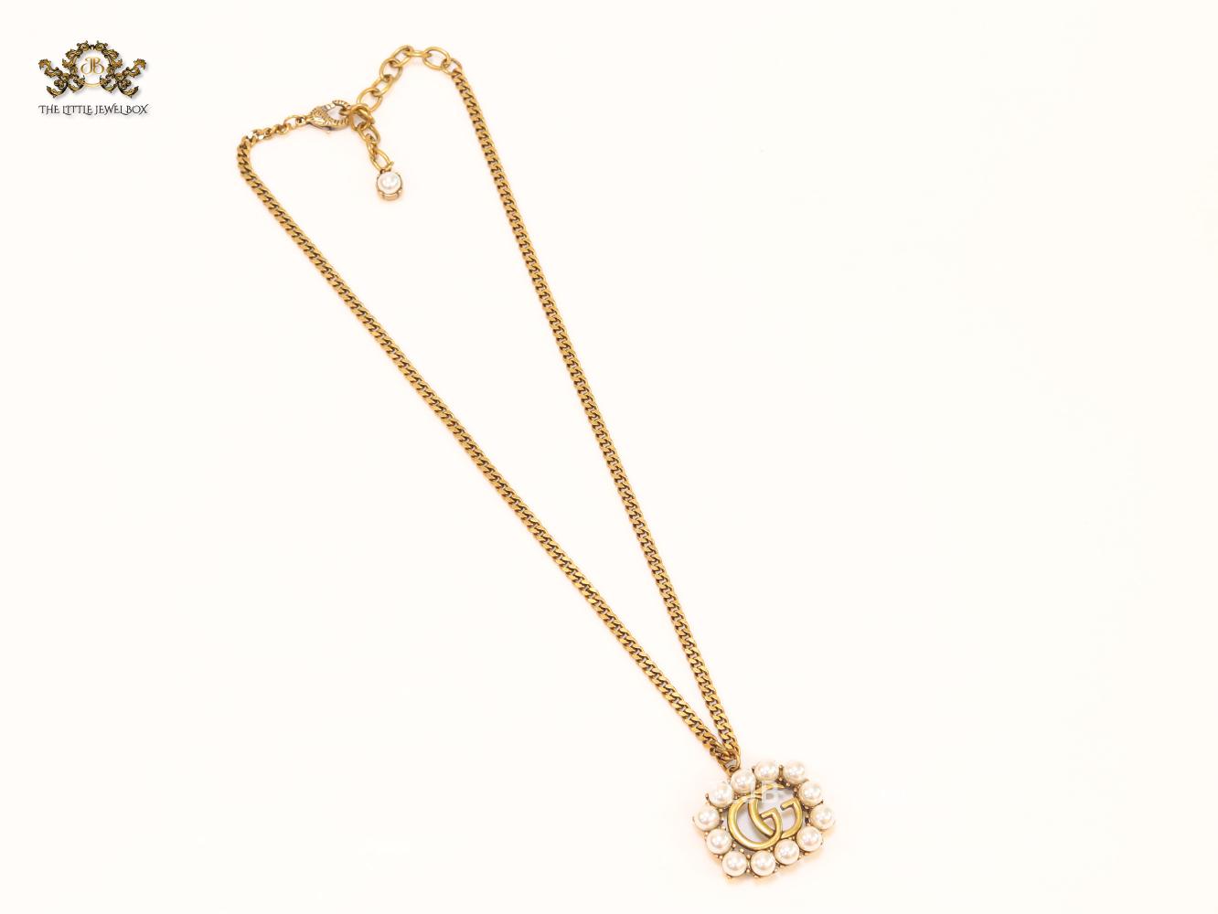 Rustic double g with pearls chain