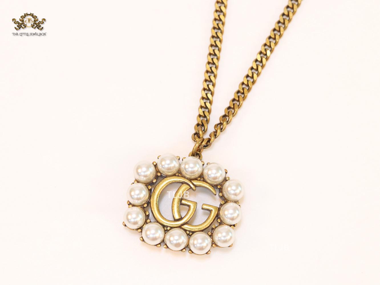 Rustic double g with pearls chain